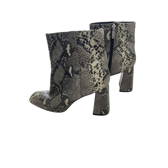 Charles by Charles David Snake Print Square Toe Booties with Block Heel - Picture 2 of 3